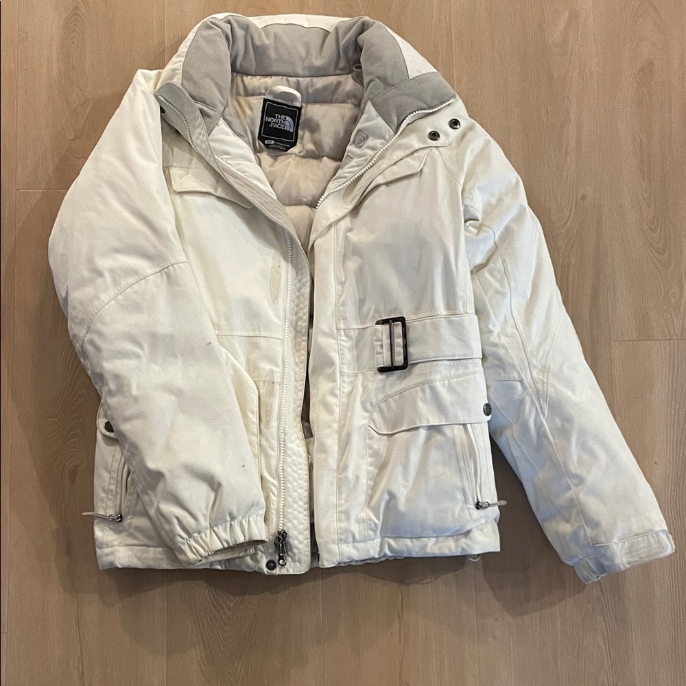 The North Face Cream Jacket with Gray Details